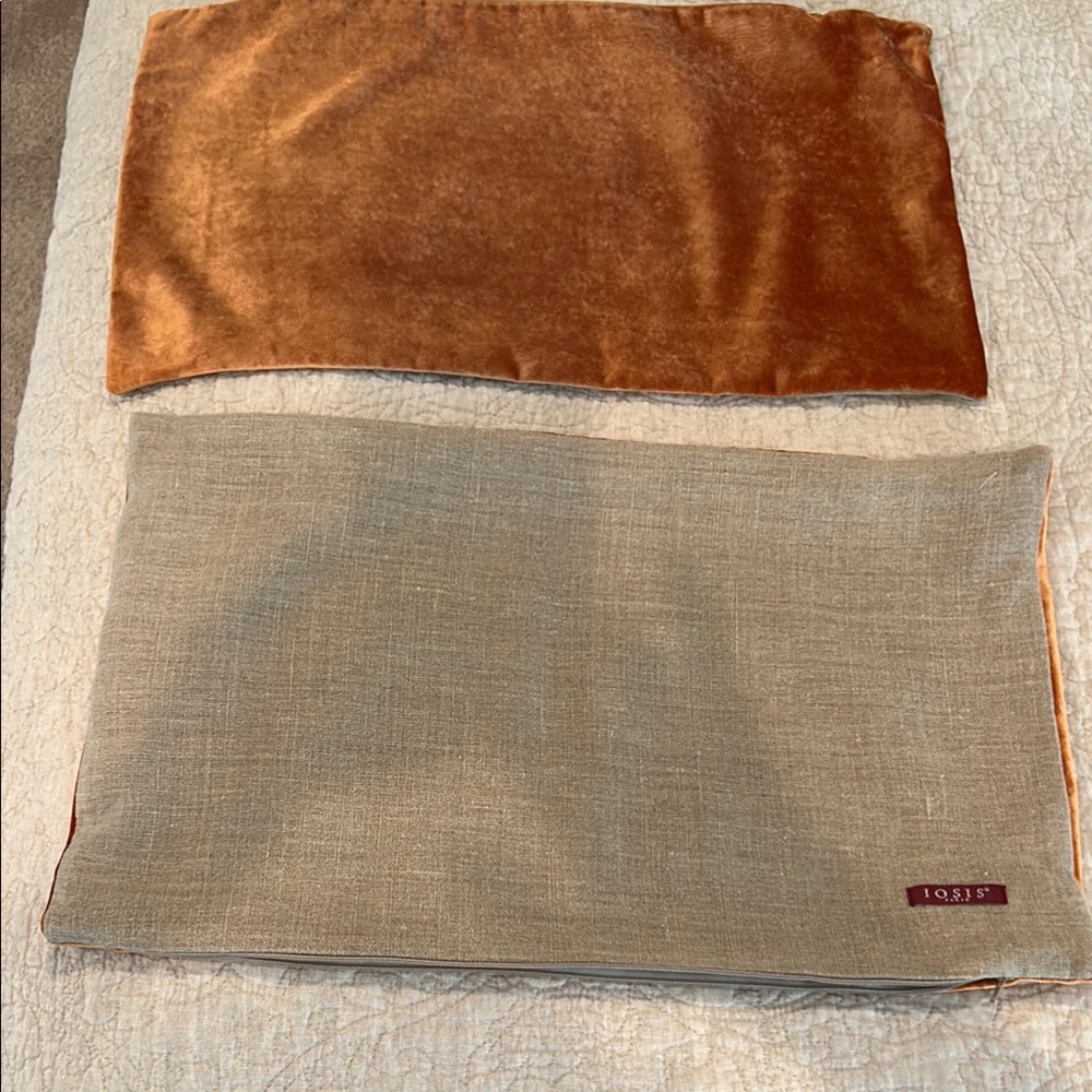 Home Velvet and Linen Pillow Covers - Tan and Brown